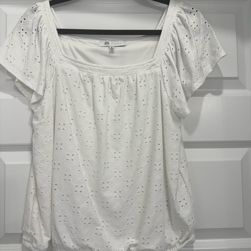 Fever White Eyelet Blouse